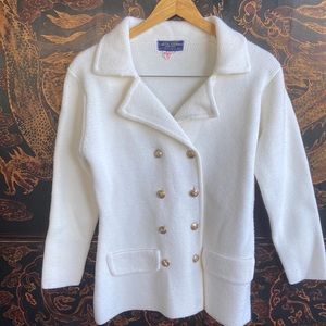 Vintage HAND LOOMED hand full fashioned Cardigan Sweater Coat 1960’s  sz8 medium